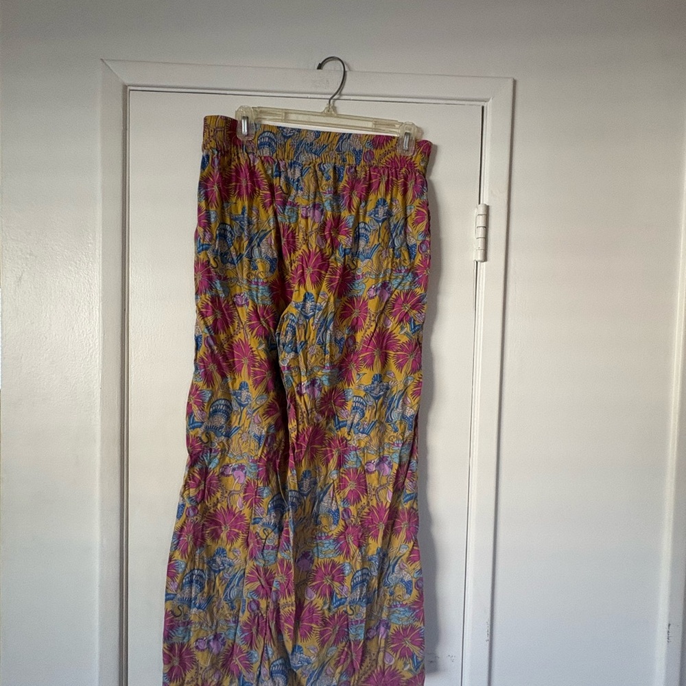 Anthropologie Colorful Floral Lounge Pants Size S - Picture 9 of 9